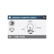 Ampoule Vicma S3 P26S simple filament 6V 15W