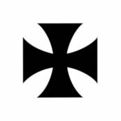 Autocollant Croix de Malte 150MM- tête de Mort casque