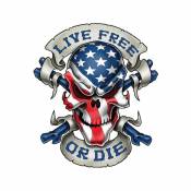 Autocollant Lethal Threat Live free or die 7x11cm