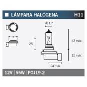 Ampoule Vicma H11 PGJ19-2 Halogène 12V 65W