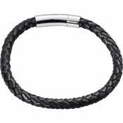 Spirit Motors Leather&stainless Steel Bracelet 1 Noir