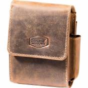 Spirit Motors Vintage Leather Belt Pouch For Cigarette Pack Marron