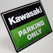 Plaque émaillée Kawasaki "Parking only" 30x40 cm