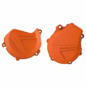 Polisport Ktm Excf/xcfw 450/500&husqvarna Fe450/501 17-20 Clutch And Ignition Cover Kit Orange