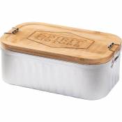 Spirit Motors Metal Lunch Box With Bamboo Lid Beige,Clair