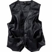 Spirit Motors Leather 1 0 Buttoned Vest Noir XL