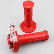 Poignée de gaz complète avec revêtement gauche HProduct rouges (tirage droit)