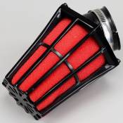 Filtre à air cornet coudé Ø28 - 35 mm Carenzi noir et rouge