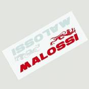 Stickers Malossi 130x30 mm blanc et rouge
