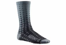 Paire de chaussettes mavic ksyrium merino graphic gris noir 35 38