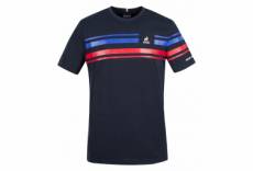 T shirt manches courtes le coq sportif tour de france fanwear n 1 2021 sky captain bleu rouge s