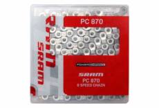 Chaine velo 8v sram pc 870 argent 114 maillons 2 38