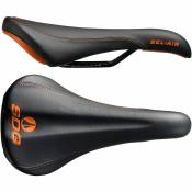 SDG Bel-Air Steel Rail Mountain Bike Saddle - Noir - Orange - 140mm Wide, Noir - Orange