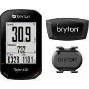 Bryton Rider 420T GPS Cycle Computer Bundle - Noir - With Cadence & HR Sensors, Noir