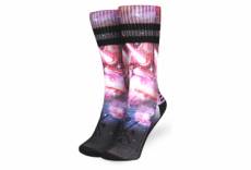 chaussettes loose riders technical pew pew rose gris
