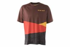maillot manches courtes yeti alder magnet abstract marron rouge s
