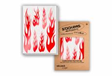 Planches de stickers reflechissants flame wb stickers rouge