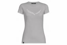 T shirt manches courtes femme salewa solidlogo dry gris 38 fr