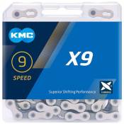 Chaîne KMC X9 (9 vitesses) - KMCX9SG122 122 Links Silver/Grey