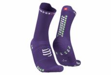 Paire de chaussettes compressport pro racing socks v4 0 run high violet 35 38