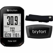 Bryton Rider 420H GPS Cycle Computer Bundle - Noir - With HR Monitor, Noir