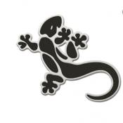 Autocollant Gecko 3D noir
