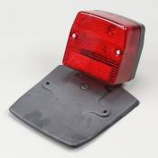 Feu arrière rouge type origine (sans catadioptres) rouge avec support de plaque Peugeot 103 SPX, Clip...