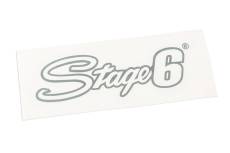 Autocollant logo Stage6 gris alu 20x6cm