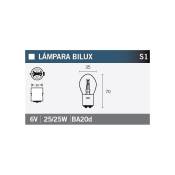 Ampoule Vicma S1 BA20D Bilux 6V 25/25W