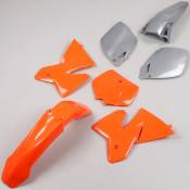 Kit carénages KTM SX 125, 200, 400 (2000) UFO orange et gris
